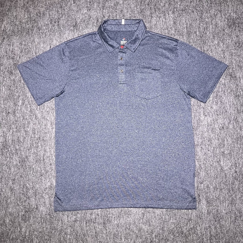 Domino's Gear Shirt Men L Blue Polo Work Employee Uniform Pizza Delivery Logo